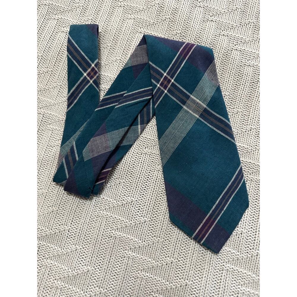 Vintage American Eagle plaid cotton tie